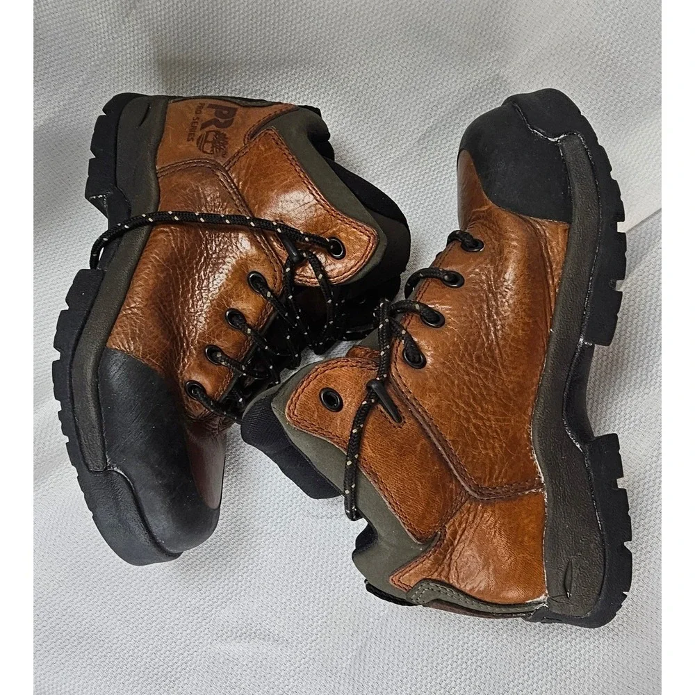 Timberland PRO‎ Series Mens Brown Leather Safety Toe Work Boots